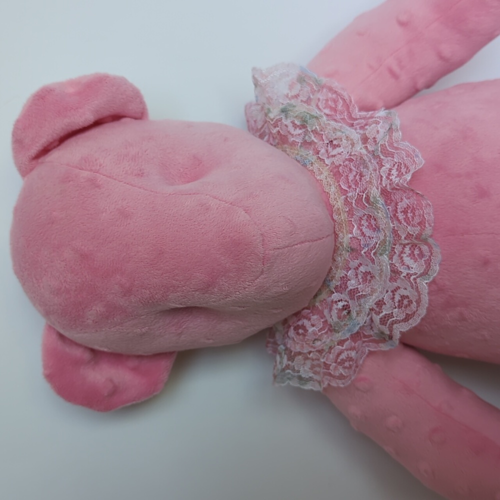 Vintage Teddy Bear Plush Large Pink Handmade Hand Crafted - Picture 2 of 5